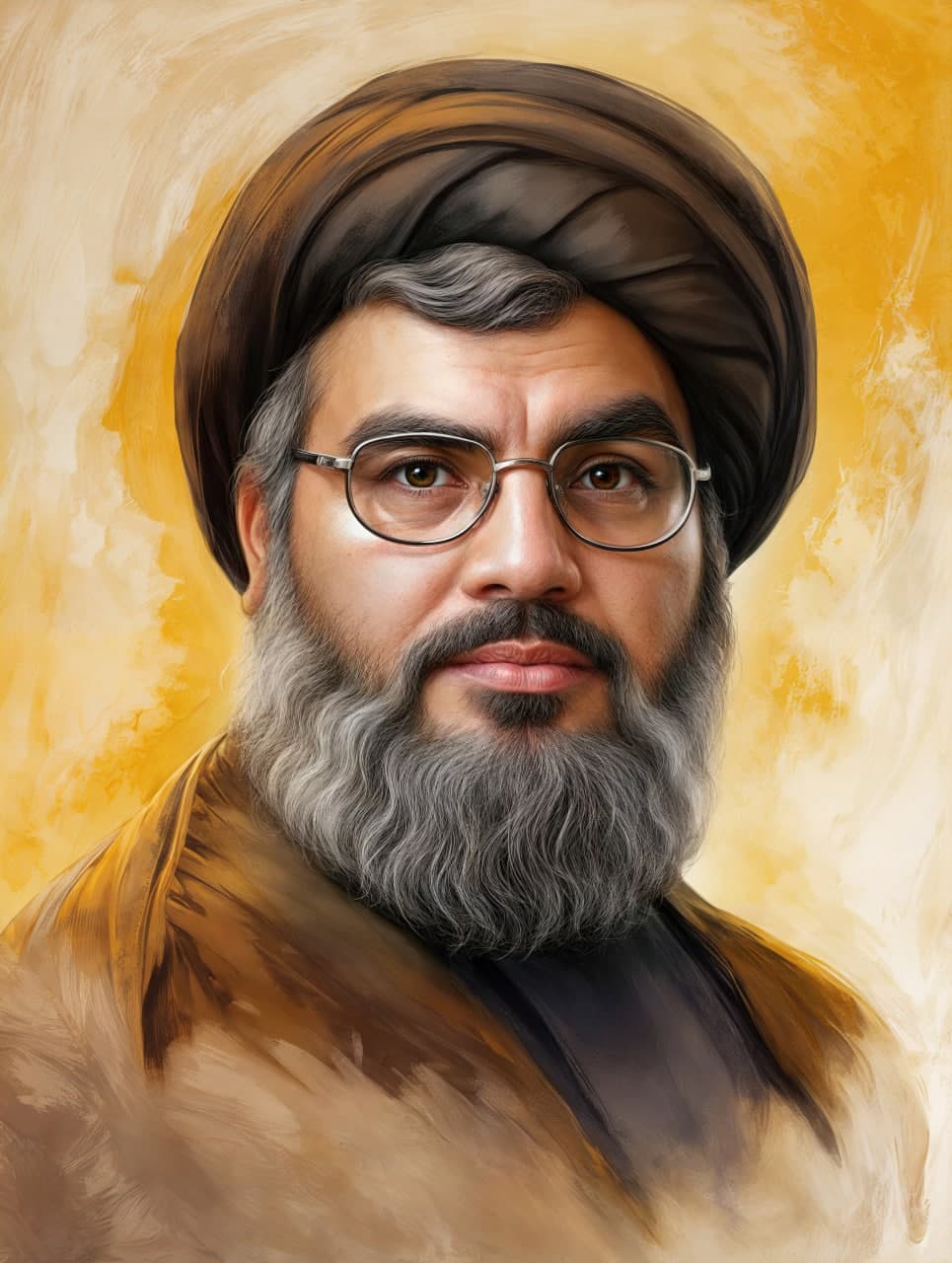 نقاشی چهره شهید سید حسن نصرالله