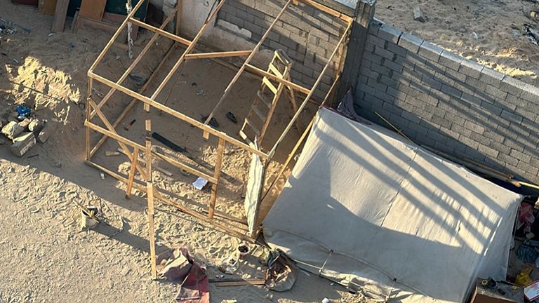 چادرزنی در خیابان‌های رفح